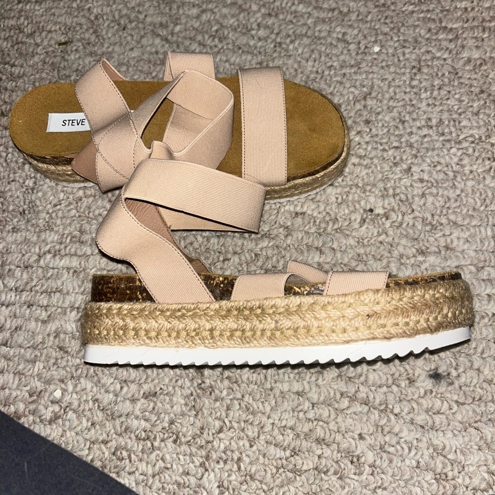 Steve Madden Tan Espadrille Platform Shoes